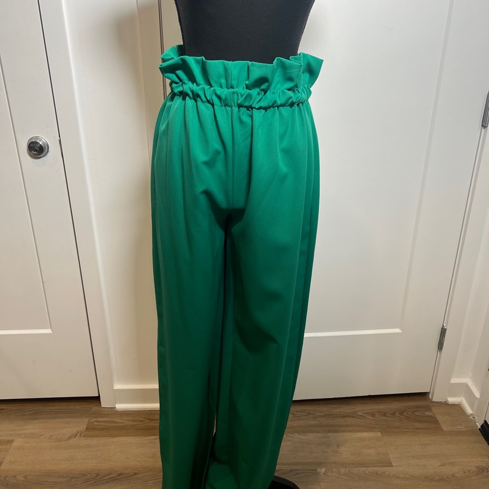 High waist Green Women's Pants